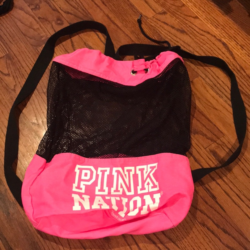 PINK NATION mesh beach bag